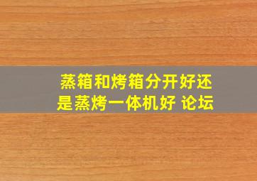 蒸箱和烤箱分开好还是蒸烤一体机好 论坛